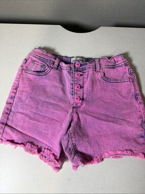 Jordache Pink Button-Front Denim Shorts